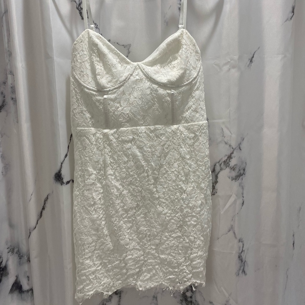 Lulus White Lace Mini Dress Size Large